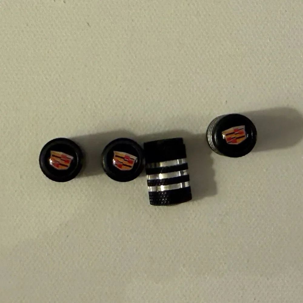 Cadillac Valve Stem Caps in Black Set of 4 NWT